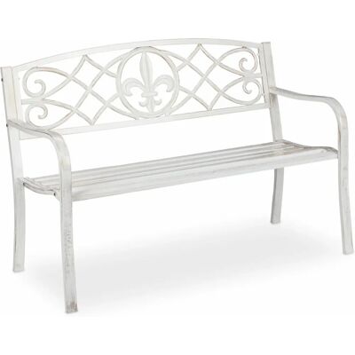 Relaxdays Outdoor Bench - Weather-Resistant, Steel & Cast Iron, 2-Person Relaxdays Outdoor Bench - Weather-Resistant, Steel & Cast Iron, 2-Person