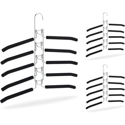 Relaxdays - Juego de 6 Ganchos Multiuso Ahorra Espacio, Antideslizantes, Plateado y Negro Relaxdays - Juego de 6 Ganchos Multiuso Ahorra Espacio, Antideslizantes, Plateado y Negro