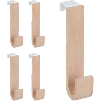 RELAXDAYS Beech Wood & Iron Door Hooks - 10 pcs RELAXDAYS Beech Wood & Iron Door Hooks - 10 pcs