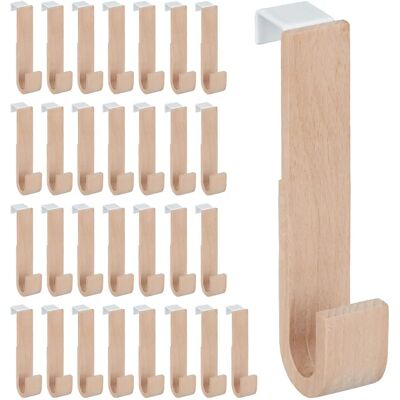 Relaxdays Wooden & Iron Door Hooks - 30 pcs - 5kg Capacity Relaxdays Wooden & Iron Door Hooks - 30 pcs - 5kg Capacity