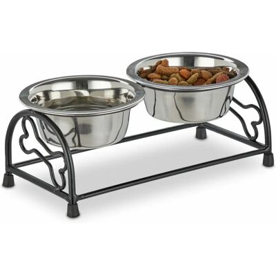 Set Ciotole per Cani e Gatti Relaxdays - Ciotole Rialzate in Acciaio Inox Set Ciotole per Cani e Gatti Relaxdays - Ciotole Rialzate in Acciaio Inox
