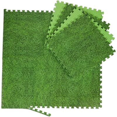 Relaxdays - Alfombra de espuma de puzzle verde - 8 piezas, 60x60cm, 3m² Tapete Relaxdays - Alfombra de espuma de puzzle verde - 8 piezas, 60x60cm, 3m² Tapete