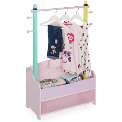 Relaxdays Ensemble de Mobilier pour Enfants - Armoire en Bois Colorée avec Étagères et Tringle - Publicité Relaxdays Ensemble de Mobilier pour Enfants - Armoire en Bois Colorée avec Étagères et Tringle - Publicité