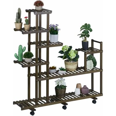 Relaxdays Plantstativ - Bambus 7 Hyllor Vertikalt Trädgård Relaxdays Plantstativ - Bambus 7 Hyllor Vertikalt Trädgård