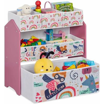 Estantería infantil Relaxdays con 6 cajas - Organizador de juguetes Estantería infantil Relaxdays con 6 cajas - Organizador de juguetes