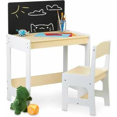Relaxdays Kindermöbelset - Kinder Tisch und Stuhl mit Tafel Relaxdays Kindermöbelset - Kinder Tisch und Stuhl mit Tafel
