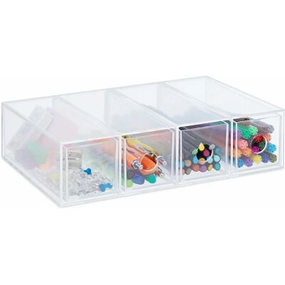 Relaxdays 10037863 Makeup Organizer - Transparent Desk Drawer Storage Relaxdays 10037863 Makeup Organizer - Transparent Desk Drawer Storage
