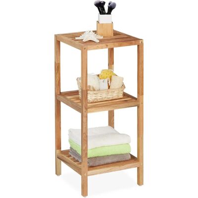 Relaxdays Walnuss Badezimmerregal - 3 Ablagen, 79x36x36cm - Badezimmer & Küche Relaxdays Walnuss Badezimmerregal - 3 Ablagen, 79x36x36cm - Badezimmer & Küche