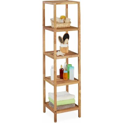 Relaxdays Estantería de Baño - Madera Natural, 145x36x36cm Relaxdays Estantería de Baño - Madera Natural, 145x36x36cm