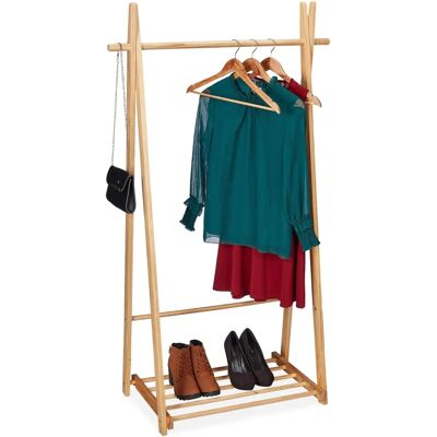 RELAXDAYS Houten Kast met Plank en Stang - Natuurlijk RELAXDAYS Houten Kast met Plank en Stang - Natuurlijk