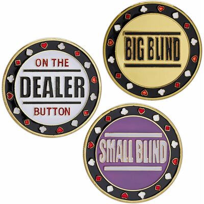 Relaxdays Pokerutrustning - Set med 3 Gyllene Knappar Relaxdays Pokerutrustning - Set med 3 Gyllene Knappar