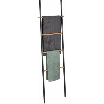 Relaxdays 171x50x3cm Wooden Metal Ladder Towel Rack Relaxdays 171x50x3cm Wooden Metal Ladder Towel Rack