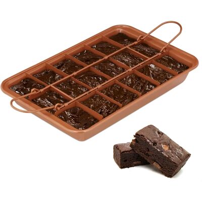 Relaxdays Molde para Brownies Antiadherente con Divisorio Relaxdays Molde para Brownies Antiadherente con Divisorio