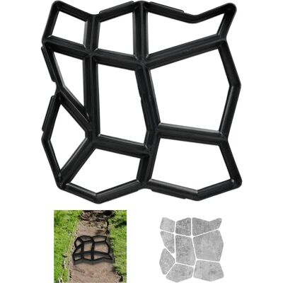 Relaxdays Concrete Mold Set - Irregular Garden Pathway Templates Relaxdays Concrete Mold Set - Irregular Garden Pathway Templates