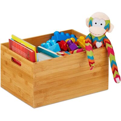 Relaxdays Juego de Cajas de Almacenaje de Bambú - 21x40x30 cm - Natural Relaxdays Juego de Cajas de Almacenaje de Bambú - 21x40x30 cm - Natural