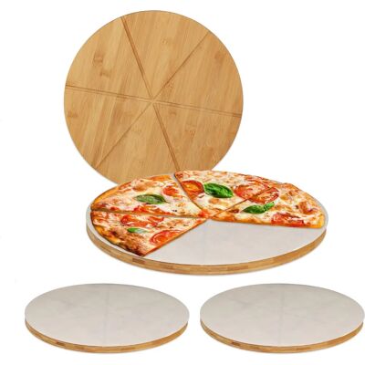 Relaxdays Set 4 Pizza Boards with Paper - Round 33cm Relaxdays Set 4 Pizza Boards with Paper - Round 33cm