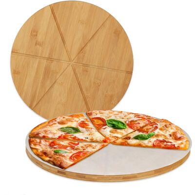 Relaxdays Bamboo Pizza Prep and Serving Set - 8 Boards with Oven Paper Relaxdays Bamboo Pizza Prep and Serving Set - 8 Boards with Oven Paper
