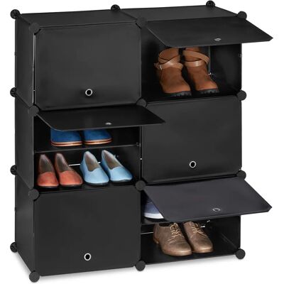 Relaxdays Shoe Cabinet Modular Black - Shoe Storage Organizer Relaxdays Shoe Cabinet Modular Black - Shoe Storage Organizer