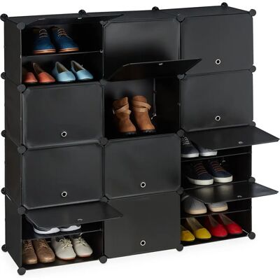 Relaxdays Schwarzer Modular-Schuhschrank - Schuhaufbewahrung Relaxdays Schwarzer Modular-Schuhschrank - Schuhaufbewahrung