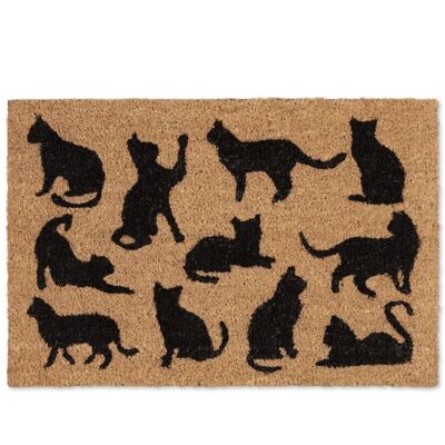 RELAXDAYS Door Mat with Cats - 60x40 cm - Natural/Nero RELAXDAYS Door Mat with Cats - 60x40 cm - Natural/Nero