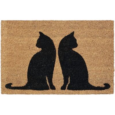 Relaxdays Katten Deurmat - 40x60 cm Natuur/Zwart Decor Relaxdays Katten Deurmat - 40x60 cm Natuur/Zwart Decor