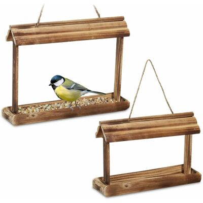 Relaxdays 10038477 ciotola per cani/gatti - Set di 2 mangiatoie per uccelli - Legno marrone Relaxdays 10038477 ciotola per cani/gatti - Set di 2 mangiatoie per uccelli - Legno marrone