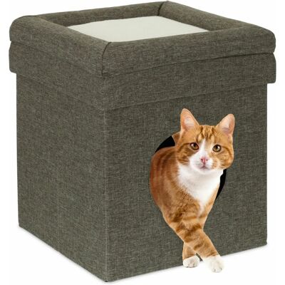 Relaxdays Katzenhaus - Faltbar, 2 Ebenen, 44x38x38cm Relaxdays Katzenhaus - Faltbar, 2 Ebenen, 44x38x38cm
