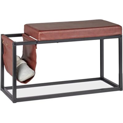 Relaxdays Entrébänk med Sidficka - 42,5x77x38cm - Industriell Stil Relaxdays Entrébänk med Sidficka - 42,5x77x38cm - Industriell Stil