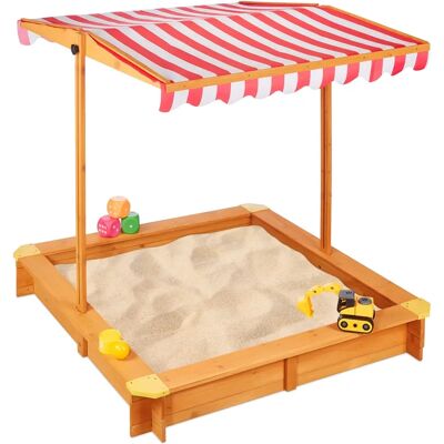 Relaxdays Sabbiera per Bambini con Tettuccio Regolabile - Gioco da Giardino Relaxdays Sabbiera per Bambini con Tettuccio Regolabile - Gioco da Giardino