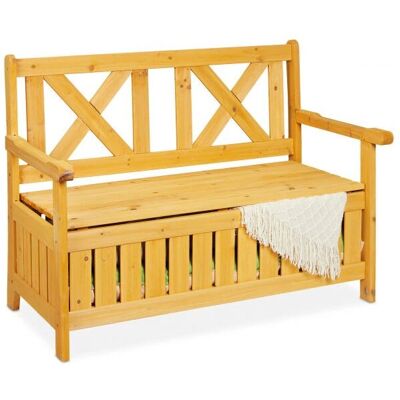 Relaxdays Outdoor Bench - Natural Wood - 85x115x60 cm - Garden Furniture Relaxdays Outdoor Bench - Natural Wood - 85x115x60 cm - Garden Furniture