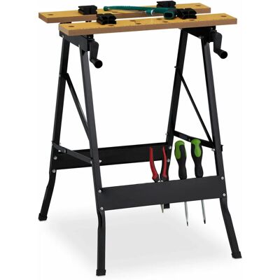 Relaxdays Workbench - Adjustable Folding Work Table with Clamps Relaxdays Workbench - Adjustable Folding Work Table with Clamps