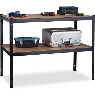 Relaxdays Arbetsbänk - Justerbar, Stål MDF Garagebord - 90x120x60cm Relaxdays Arbetsbänk - Justerbar, Stål MDF Garagebord - 90x120x60cm