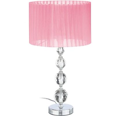 Lámpara de Mesa de Cristal Rosa RELAXDAYS - Decoración de Noche Lámpara de Mesa de Cristal Rosa RELAXDAYS - Decoración de Noche
