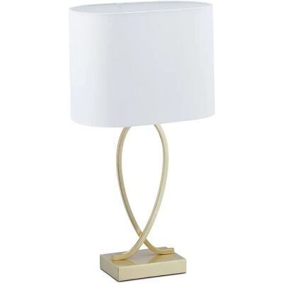 Relaxdays Gold & White Oval Tischlampe - Nachttischleuchte Relaxdays Gold & White Oval Tischlampe - Nachttischleuchte