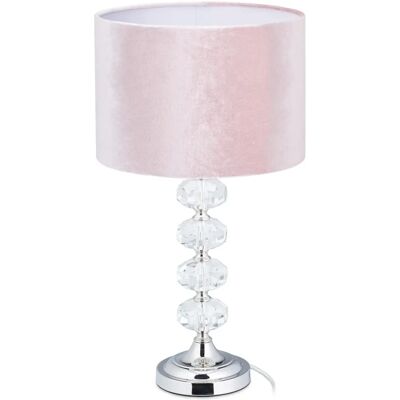 Relaxdays Samt- & Kristall Nachttischlampe - E14, 40W Relaxdays Samt- & Kristall Nachttischlampe - E14, 40W