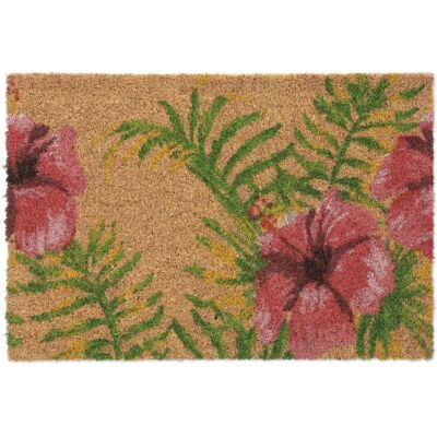 Relaxdays Kokosmatta - Tropiskt Blomstermönster - 40x60cm Relaxdays Kokosmatta - Tropiskt Blomstermönster - 40x60cm