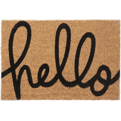 Relaxdays Deurmat - Kokosvezels - Hello Tekst - 40x60cm - Duurzaam - Zwart/Natuurlijk Relaxdays Deurmat - Kokosvezels - Hello Tekst - 40x60cm - Duurzaam - Zwart/Natuurlijk