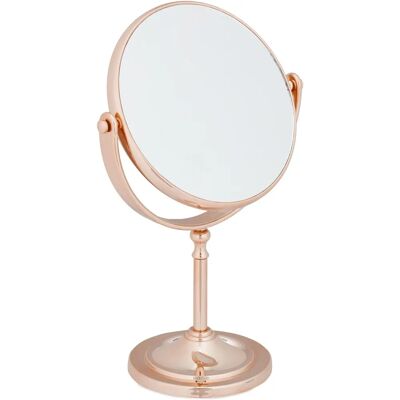Specchio da Trucco in Rame 2x Ingrandimento, Rotazione 360°, Compatto Specchio da Trucco in Rame 2x Ingrandimento, Rotazione 360°, Compatto