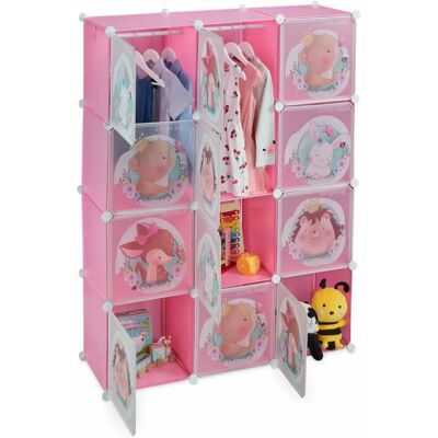 Relaxdays Armario Modular Infantil - Puertas con Animales - 145x110x37cm Relaxdays Armario Modular Infantil - Puertas con Animales - 145x110x37cm