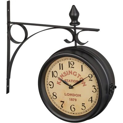 Relaxdays Vintage Spoorwegstation Wandklok - Dubbelaags, Stil - 34cm Relaxdays Vintage Spoorwegstation Wandklok - Dubbelaags, Stil - 34cm