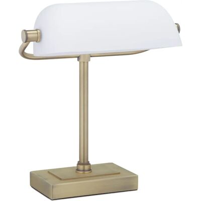 Relaxdays Vintage Schreibtischlampe mit verstellbarem Glasschirm Relaxdays Vintage Schreibtischlampe mit verstellbarem Glasschirm