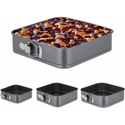 Relaxdays Backform-Set - 4 Quadratische Formen - Edelstahl - Antihaft - Backofenfest Relaxdays Backform-Set - 4 Quadratische Formen - Edelstahl - Antihaft - Backofenfest