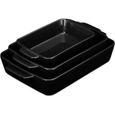 RELAXDAYS Keramische bakvormen set - Rechthoekige lasagne- en ovenschalen - 3 stuks RELAXDAYS Keramische bakvormen set - Rechthoekige lasagne- en ovenschalen - 3 stuks