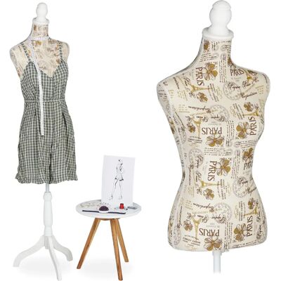 Relaxdays Manekin - Motywy Paryskie Regulowany - 130-167cm Relaxdays Manekin - Motywy Paryskie Regulowany - 130-167cm