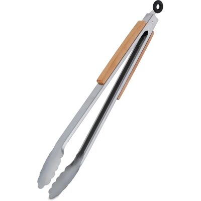 Relaxdays Edelstahl BBQ Zange - 38cm, Natur/Silber Relaxdays Edelstahl BBQ Zange - 38cm, Natur/Silber