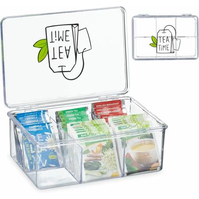 Relaxdays Teebox - Transparenter Organizer für 60 Beutel Relaxdays Teebox - Transparenter Organizer für 60 Beutel