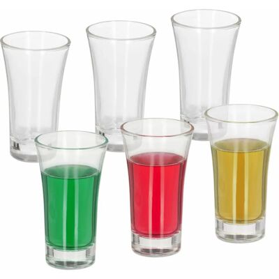 Relaxdays 10039777 Shot Glass Set of 6 - Transparent Glass for Liquor Relaxdays 10039777 Shot Glass Set of 6 - Transparent Glass for Liquor