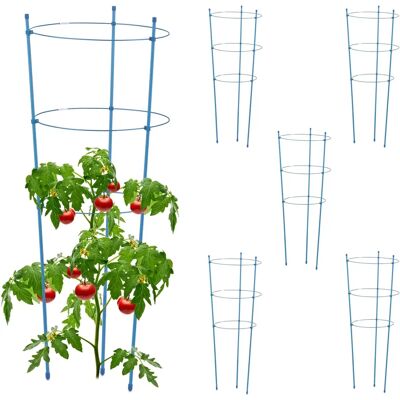 Relaxdays Plantensteun Set - 76cm, Verstelbaar, Blauw - Tomaten & Bloemen Relaxdays Plantensteun Set - 76cm, Verstelbaar, Blauw - Tomaten & Bloemen