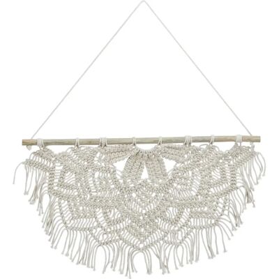 Relaxdays Boho Makrame Wandbehang - Baumwolle & Holz Relaxdays Boho Makrame Wandbehang - Baumwolle & Holz