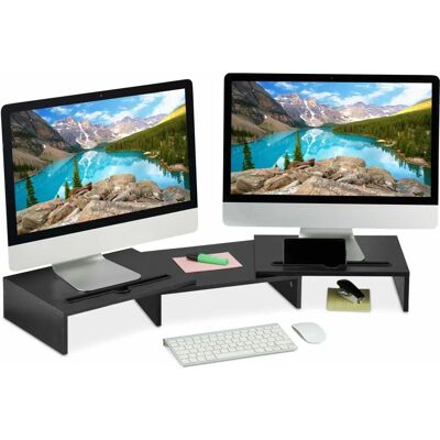 Relaxdays Monitorhalterung - Dual, Verstellbar, Schwarz Relaxdays Monitorhalterung - Dual, Verstellbar, Schwarz